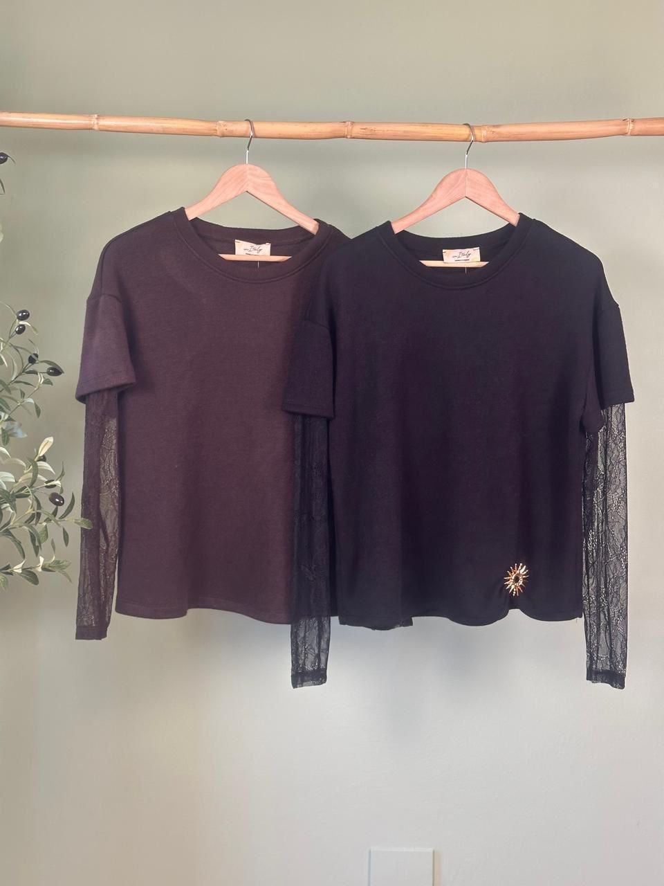 LACE TOP MANGA LARGA