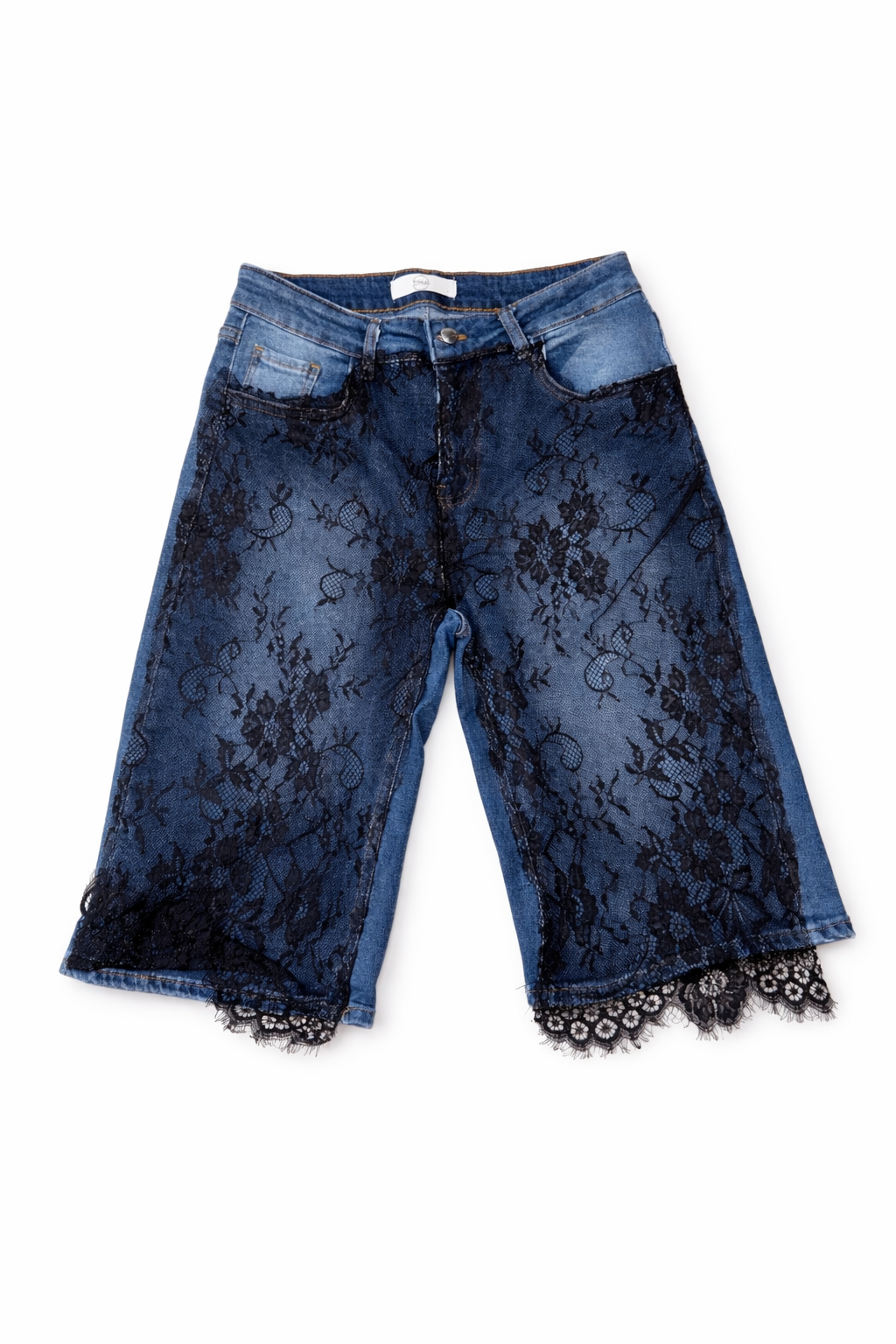 BERMUDA DENIM LACE NOIR