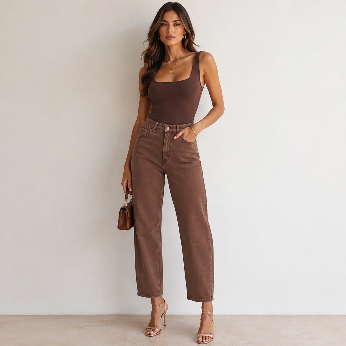 BARREL JEANS MOCHA
